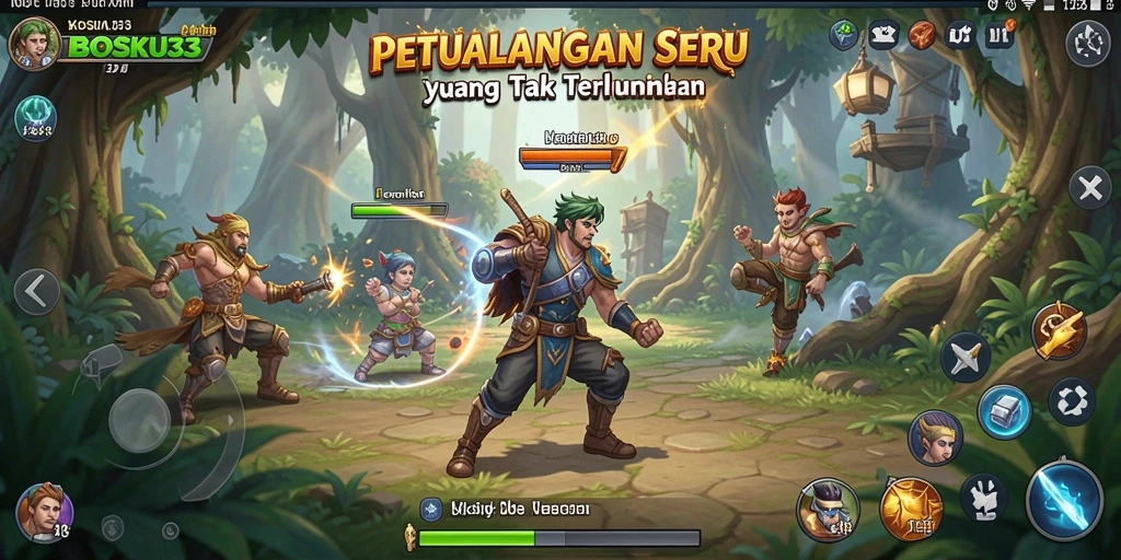 Screenshot utama BOSKU33 menampilkan aksi seru dalam gameplay petualangan.