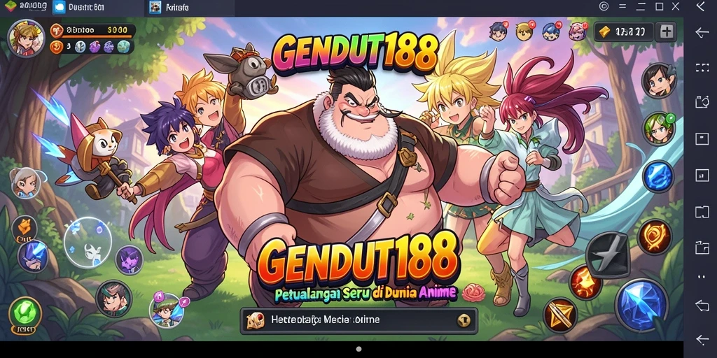 Screenshot menunjukkan aksi dinamis dan karakter Anime dalam GENDUT188.