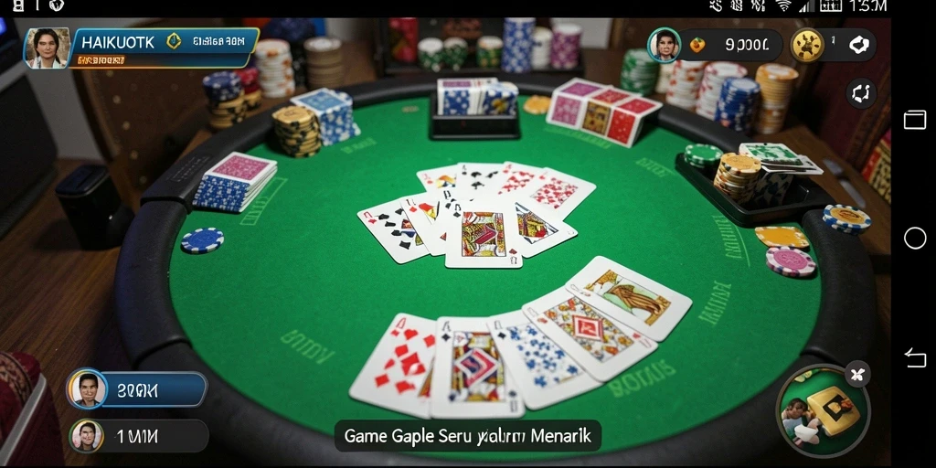Screenshot HAIKUOTK menampilkan pertandingan seru Gaple online.