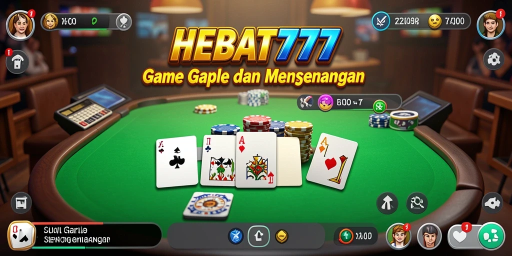 Tampilan gameplay HEBAT777 yang menarik dan interaktif saat bermain Gaple.