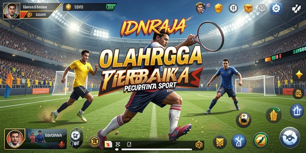 Screenshot utama IDNRAJA menampilkan aksi permainan olahraga yang seru dan mendebarkan.