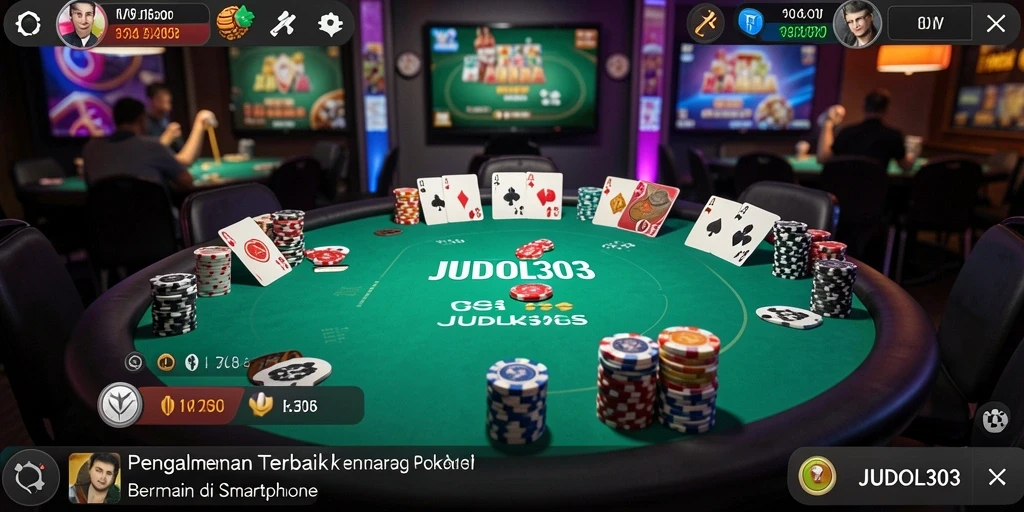 Tampilan gameplay poker yang menarik dan interaktif di JUDOL303.