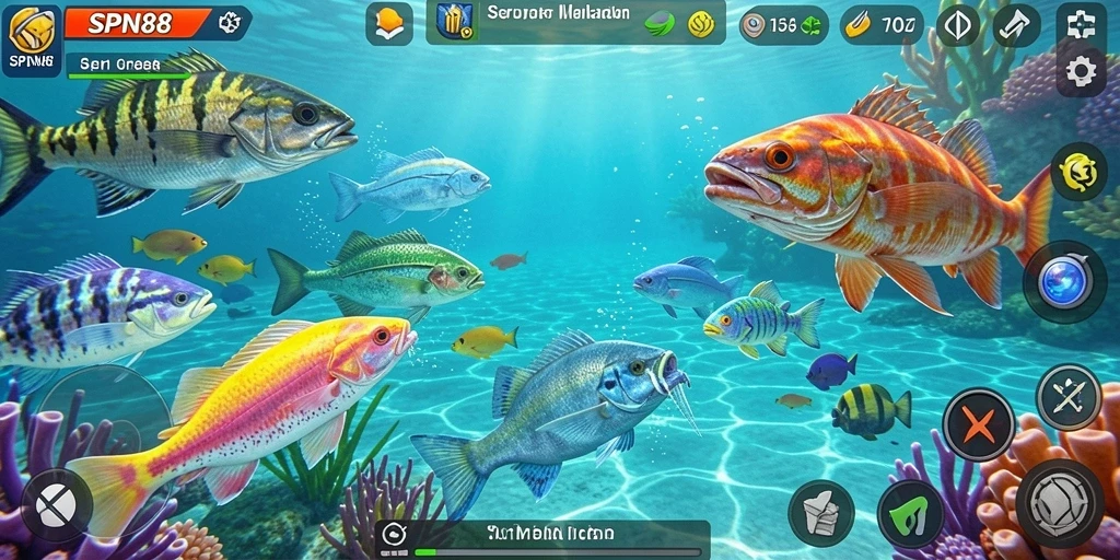 Tampilan gameplay SPN88 dengan aksi tembak ikan yang seru.